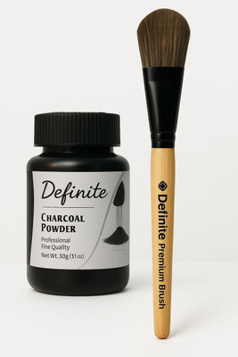 Definite Compressed Charcoal Charcoal Powder 30 Grams with Charcoal Foundation Brush for Sketching Drawing Stick(Pack of 1)