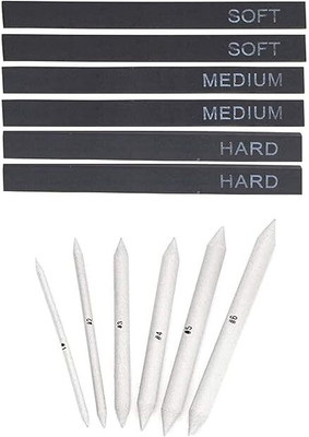 ART RANGER Compressed Charcoal Sticks with Paper Blending Stump for Drawing and Shading, Soft,Hard, Medium Stick(Pack of 11)