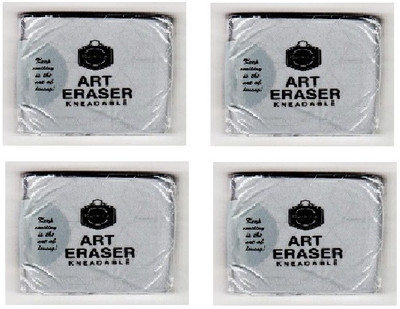 Da Novira Compressed Charcoal Flexible 4 Pcs Kneadable Eraser for blending and erasing And All Art Projects_10 Stick(Pack of 1)