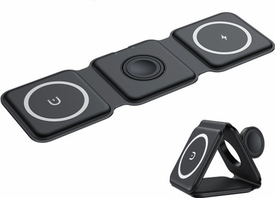MI-STS 3in1 Foldable Wireless Magnetic Pad Compatible for Phone15/Max/14 Watch Pods PRO Charging Pad