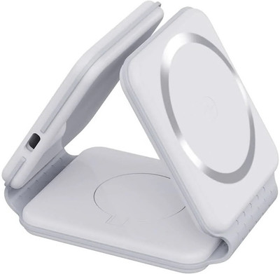 Techpunch Best Quality 3-in-1 Magnetic Wireless Charger Station for All Smartphones Charging Pad