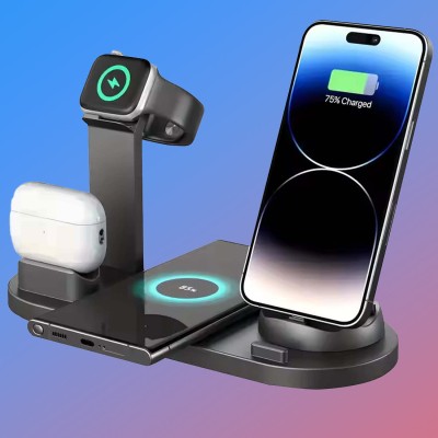 X88 Pro 4 in 1 Wireless Charger Multiple Devices Compatible for iWatch, iphone 11 to 15 Charging Pad