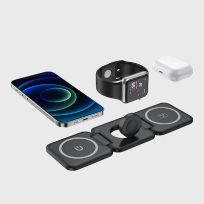 MARS 3 in 1 Magnetic Foldable MagSafe Compatible Wireless Charger for iPhone Charging Pad