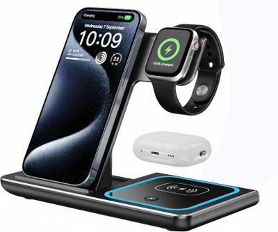 Cokoeye 3 in 1 Magnetic Fold Wireless Charger 23W for iPhone 16 to 12,iWatch and Airpods Charging Pad
