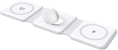 Ezerio 3 in 1 Magnetic Foldable Super Fast Wireless Charger Compatible for iPhone SEM Charging Pad