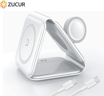 ZUCUR 3 in 1 Magnetic Foldable Wireless Charger for iPhone 16 to 12 Series Charging Charging Pad