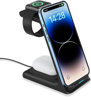 HARIKRUPEX 3-in-1 Wireless Charger Station for Qi & iOS Devices | Fast Charging Charging Pad