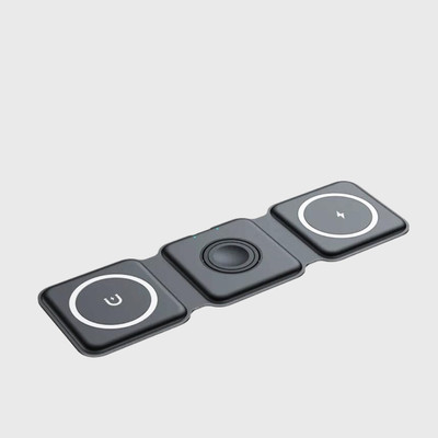 MARS 3 in 1 Folding Magnetic Wireless Charger 15W - Built-in Powerful Magnet Charging Pad