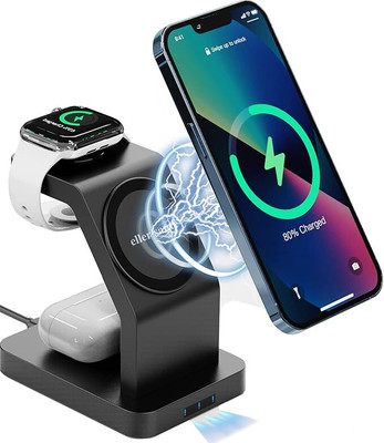 A CONNECT Z 3 in 1 Magnetic Wireless Charging Station for iPhone Charging Pad