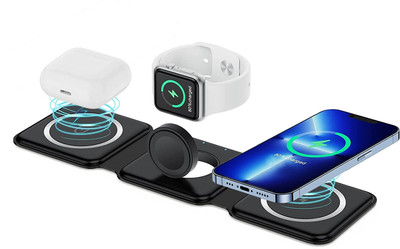 MARS 3-in-1 Foldable Magsafe Portable Travel Wireless 15W Fast Charging Pad