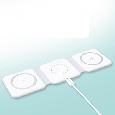 Techpunch 3-in-1 Magnetic Foldable Wireless Charger Station for Phone and Watch Charging Pad