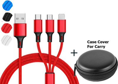POZUB Universal 3in1 MultiplePin Charging Data Cable For iOS/TypeC/Android+Carry Pouch Charging Pad