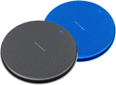CARE N MADE Combo of 2 Wireless Fast Charger | 10W Wireless Fast Charging Pad Black & Blue Charging Pad