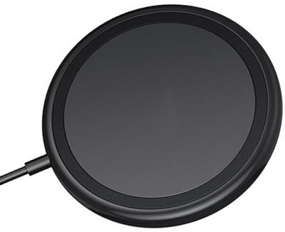 VELOGK Sleek Round Black Wireless Charger for Fast Device Charging Charging Pad