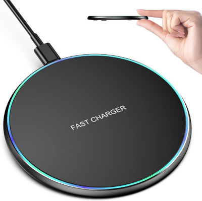 skol Effortless Charging with Round Black Wireless Charging Pad Charging Pad