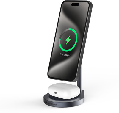 DailyObjects Surge™ Max 2-in-1 Magnetic Wireless Charging Station - 18W | USB Type C | Fast Charging Pad