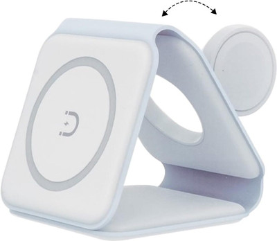 JTP 3 in 1 Folding Magnetic Wireless Charger 15W - Built-in Powerful Magnet Charging Pad