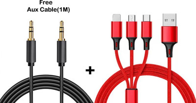 POZUB Type-C Cable Magic Charger 3in1 Fast Charging Data Cable Multiple Pin+Aux Cable Charging Pad