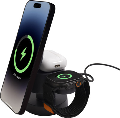 GADGETREE 3 in 1 Wireless Charger With Adjustable LED Light| Compatible with iPhone Charging Pad