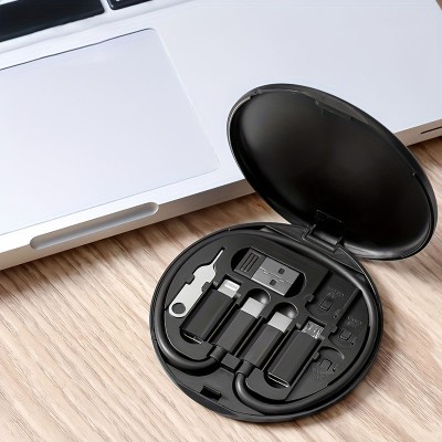 BUFONA 60W Type C Multi-function Cable Conversion Storage Box 5in1 Fast Charging Cable Charging Pad