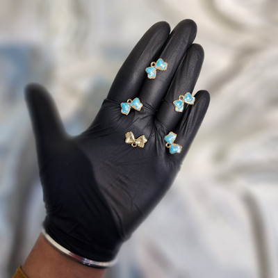 Mohan Shoppe Blue Color Bow Shaped Fancy Chrarms Metal Charm Set(Pack of 5)