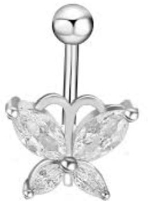 Shield plus Navel Piercing Jewelry - 14G Belly Button Ring Stainless Steel Charm Set