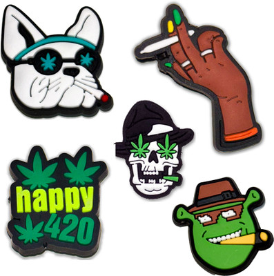 house of common Smoker's Lineup Charms Set For Clogs Rubber Shoe Charm(Pack of 5)