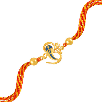 Gem O Sparkle Fashion And Religious Gold Plating Ganesa With OM Design Rakhi Brass Link Charm