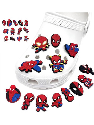 KSHMANIDHAYE 13pcs SpiderMan Shoes Charms Cartoon Charms for Clogs Shoe Decoration Charms Rubber Shoe Charm(Pack of 13)