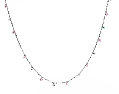 Nayla jewels Queens crystal charm necklace - 925 silver Silver Charm Set