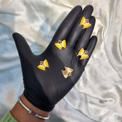 Mohan Shoppe Yellow Color Fancy Butterfly Shaped Charms Metal Charm Set(Pack of 5)