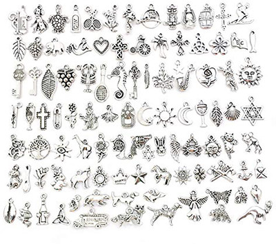 SYGA 100 Pieces Mixed Charms Pendant Charms Craft for Earrings Necklace Bracelet(DIY) Alloy, Steel Charm Set