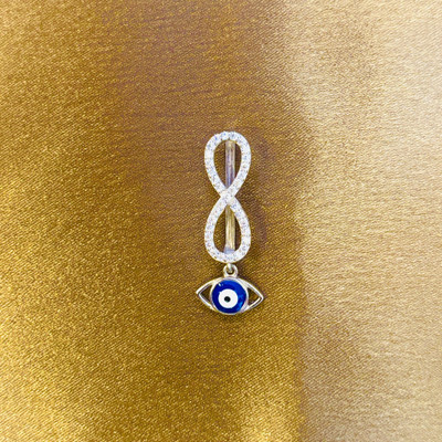 Pahel The silver that shines Infinity Evil Eye with Zircon Accents Sterling Silver Watch Charm