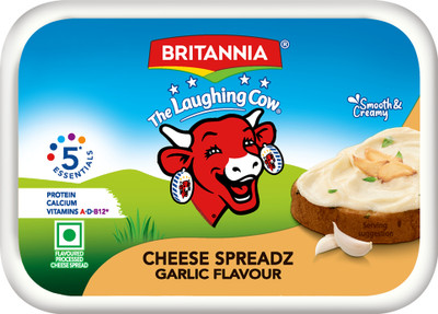 Britannia The Laughing Cow Spreadz garlic flavour Processed cheese Spread(180 g)