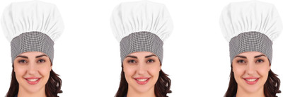 Kodenipr Club Adjustable White Chef Cap Check Contrast/Cooking Cap Chef Hat