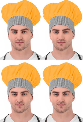 Kodenipr Club Adjustable Red Chef Cap Check Contrast/Cooking Cap Chef Hat