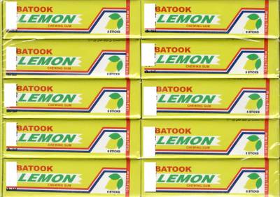 batook LEMON FLAVOR 5 STICK IMPORTED CHEWING GUM BOX ( 5 STICK X 20 X 2 ...