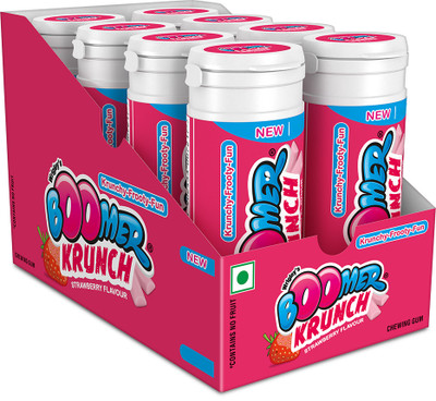 Boomer Krunch Showbox Strawberry Chewing Gum(8 x 28.8 g)