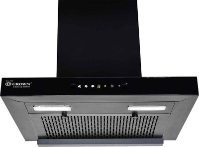 CROWN BLDC-75 Kitchen Chimney Auto Clean Wall Mounted Black 1400 CMH Chimney