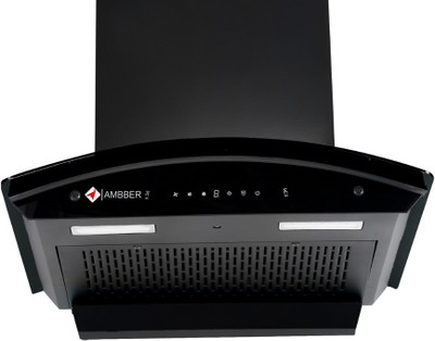 AMBBER Magnus 90 CM Filterless Auto Clean Wall Mounted BLACK 1250 CMH Chimney