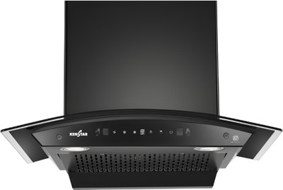 Kenstar VENTI PRO CURVE 60CM 1300 CMH 60 cm | Filterless | Touch Control | Motion Sensor | Energy Efficient LED Light | Powerful Suction | Auto Clean Chimney(Wall Mounted, Black)