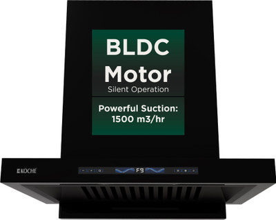 Koche STARK 60 CM BLDC Auto Clean Wall Mounted Black 1500 CMH Chimney