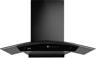 Kaff NORA DHC 90 Curved Glass Filterless Chimney 90 CM with 1450 m3/hr Suction Auto Clean Wall Mounted Grey 1450 CMH Chimney