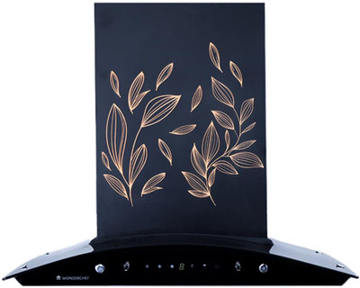 WONDERCHEF Ruby Curve Flora Auto Clean Wall Mounted Black 1200 CMH Chimney