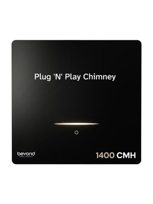 Beyond Appliances CUBE PLUG AND PLAY CHIMNEY 1400 CMH 60 cm | Auto Clean | 5-Stage Charcoal Activated Filter | Touch Control | 3-way Suction | 48dB Low Noise Auto Clean Chimney(Wall Mounted, Black)