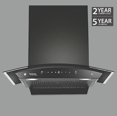 Hindware DIVINA NEO 60CM WITH MOTION SENSOR ( LAUNCH YEAR 2024 ) Auto Clean Wall Mounted BLACK 1200 CMH Chimney