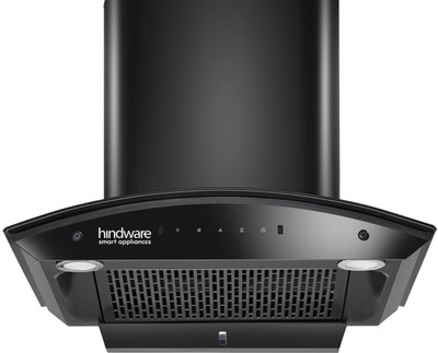 Hindware Divina 60 Cm Wall Mounted Chimney , Filter-less , Auto Clean Wall Mounted Chimney (Black 1250 CMH)