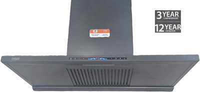 Hindware IMELDA 90CM 2000CMH; ENERGY EFFICENT BLDC MOTOR AND MOTION SENSOR (YEAR 2024) Auto Clean Wall Mounted GREY 2000 CMH Chimney