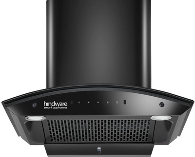 Hindware Chromia BLK 60 Cm Wall Mounted Chimney , Filter-less , Motion Sensor 1200 M3/Hr. Auto Clean Wall Mounted Chimney (BLACK 1200 CMH)