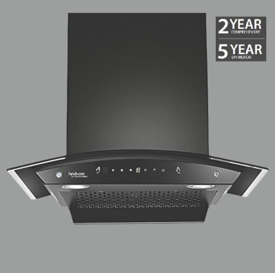 Hindware DIVINA 60CM WITH MOTION SENSOR ( LAUNCH YEAR 2022 ) Auto Clean Wall Mounted Chimney(BLACK 1200 CMH)